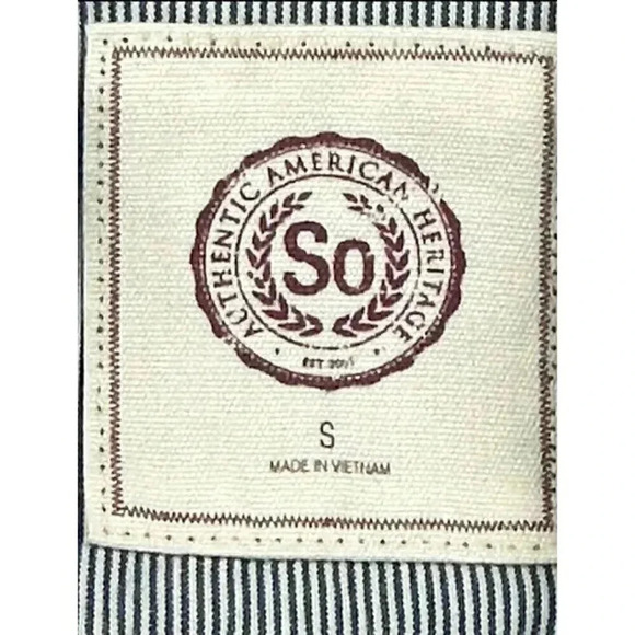 SO brand pin stripe women's jacket size S 100% cotton - Picture 8 of 8